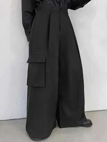 Manfinity Roghcode Men Pants,Back To School, For Fall - Black - View 1