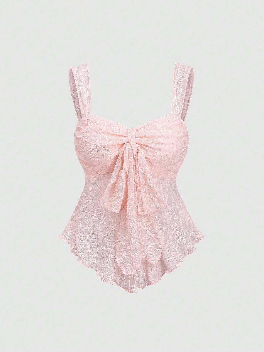 Sweetra Bandeau Butterfly Textured Print Cropped Top