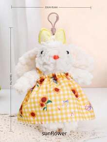 1PC Floppy Ear Plush Rabbit Keychain Adorable Cartoon Bunny Bag Charm Car Accessories Soft Stuffed Animal Pendant Gift For Women Friends Office Home Decor Kawaii Cute Animal - Multicolor - View 14