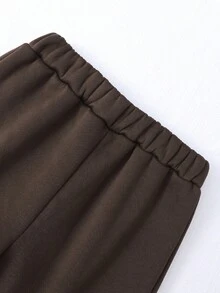 SHEIN Bộ 3 áo nỉ cổ tròn tay dài quá khổ cho bé gái, quần thể thao rộng rãi, bộ đồ mùa thu/đông - Nhiều màu - Xem 7