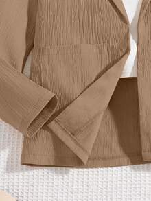 SHEIN 2pcs/Set Girls Casual Khaki Pants And Long Sleeve Jacket, Versatile Daily Wear, Spring/Autumn Fall Winter - Camel - View 8