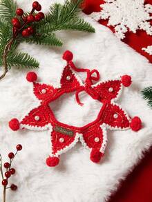 PETSIN 1 pièce Bavoir pour animal de compagnie, décoration de Noël universelle pour chats et chiens, serviette à bavouiller en tricot pour l'automne et l'hiver - Multicolore - Voir 3