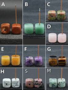 SHEIN 1 件，天然石香座，方形香棒座天然石工艺饰品，迷你香棒底座支架燃烧器饰品房间装饰卧室配件家居用品配件万圣节、幽灵、秋季、节日、节日圣诞节、冬季、节日、节日