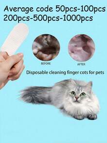Pet Oral Cleaning Finger Covers Disposable Cats And Dogs To Remove Stones And Tartar Finger Toothbrush Factory Wholesale. - White - View 5