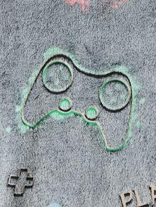 Teen Boys Glow-In-The-Dark Gaming Graphic Print Fleece Crew Neck Long Sleeve Top And Pants 2 Pieces Pajama Set, Suitable For Everyday Wear Fall Winter Boys Pajamas