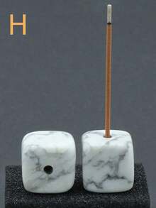 SHEIN 1 件，天然石香座，方形香棒座天然石工艺饰品，迷你香棒底座支架燃烧器饰品房间装饰卧室配件家居用品配件万圣节、幽灵、秋季、节日、节日圣诞节、冬季、节日、节日