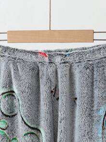 Teen Boys Glow-In-The-Dark Gaming Graphic Print Fleece Crew Neck Long Sleeve Top And Pants 2 Pieces Pajama Set, Suitable For Everyday Wear Fall Winter Boys Pajamas