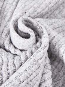 Sparklyn Teen Girl Gray Ribbed Knit Long Sleeve Cardigan Jumpsuit Fall Winter - Grey - View 8