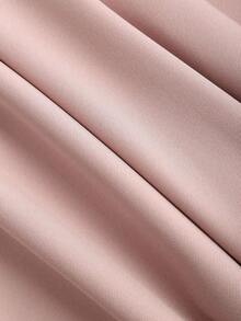 SHEIN PETITE Plus Size Pleated Detail Versatile Office Pants - Pink - View 5