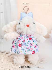 1PC Floppy Ear Plush Rabbit Keychain Adorable Cartoon Bunny Bag Charm Car Accessories Soft Stuffed Animal Pendant Gift For Women Friends Office Home Decor Kawaii Cute Animal - Multicolor - View 13