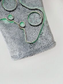 Teen Boys Glow-In-The-Dark Gaming Graphic Print Fleece Crew Neck Long Sleeve Top And Pants 2 Pieces Pajama Set, Suitable For Everyday Wear Fall Winter Boys Pajamas