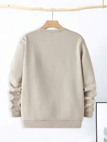 EASEVO 男士加大码时尚休闲印花套头卫衣，秋冬长袖上衣