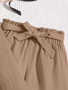 SHEIN 2pcs/Set Girls Casual Khaki Pants And Long Sleeve Jacket, Versatile Daily Wear, Spring/Autumn Fall Winter - Camel - View 5