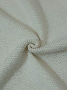 Momance Solid Color Waist Twist Knit Sweater Dress, Maternity Long Sleeve A-Line Knitted Dress For Autumn/Winter - Beige - View 8