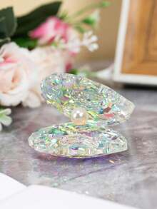 SHEIN 1 件水晶仿珍珠贝壳装饰展示，生日礼物，生日礼物，毕业礼物 - 彩色 - 查看 7