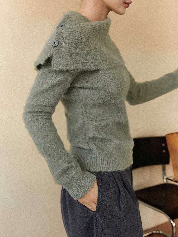 Women's Casual Solid Color Design Sweater, Autumn/Winter New Arrival