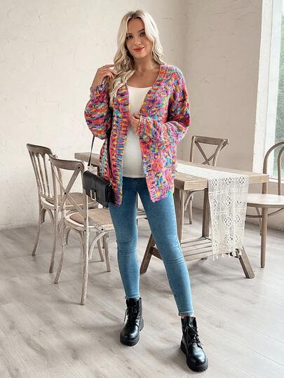 SHEIN Casual Loose Fit Long Sleeve Maternity Cardigans
