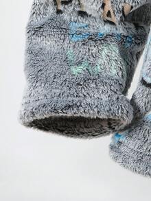 Teen Boys Glow-In-The-Dark Gaming Graphic Print Fleece Crew Neck Long Sleeve Top And Pants 2 Pieces Pajama Set, Suitable For Everyday Wear Fall Winter Boys Pajamas