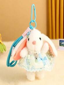 1PC Creative Fluffy Princess Dress Bunny Keychain Cute Cartoon Lop Ear Rabbit Doll Changeable Outfit Bag Charm Exquisite Gift For Women Girls Friends Birthday Valentine Christmas Party Kawaii Aesthetic Fashion Accessories - Multicolor - View 6