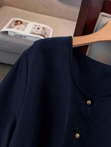 GlowEve CURVE Bộ 2 món áo cổ tròn trơn màu thường ngày cỡ lớn cho nữ - màu đen - Xem 3