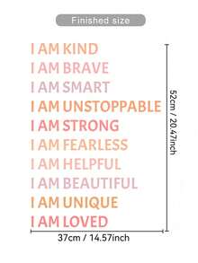 儿童房正面肯定墙贴 - 卡通风格彩色文字励志贴纸，带有励志名言的育儿室装饰（你很重要，我爱你） - 多色-B - 查看 11