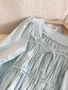 Franclia Women's Fashion Casual Bow Pleated Elegant Blouse