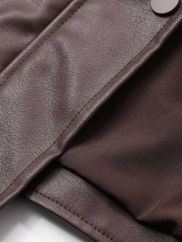 Women's Loose Casual City Style Faux Leather Jacket, Autumn/Winter Women Coats