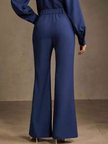 MOTF PREMIUM SEAM FRONT FLARE PANTS - Blue - View 2