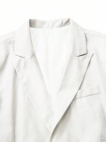 Manfinity Homme Men's Solid Color Lapel Neck Long Sleeve Blazer And Trousers Suit Set