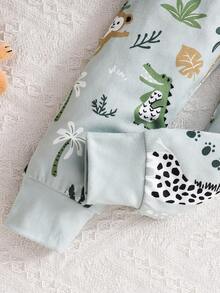 SHEIN 2 件套小男孩蜘蛛与超级英雄印花紧身圆领长袖 T 恤和柔软舒适睡裤，秋冬家居服套装 - 彩色 - 查看 6