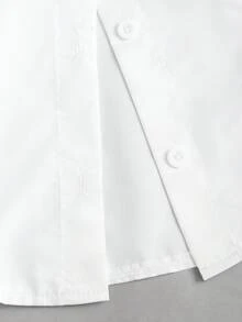 Sweetra Women's New Collegiate Basic Minimalist Commuter Cinched Waist Long Sleeve Tie Collar Blouse - White - View 6