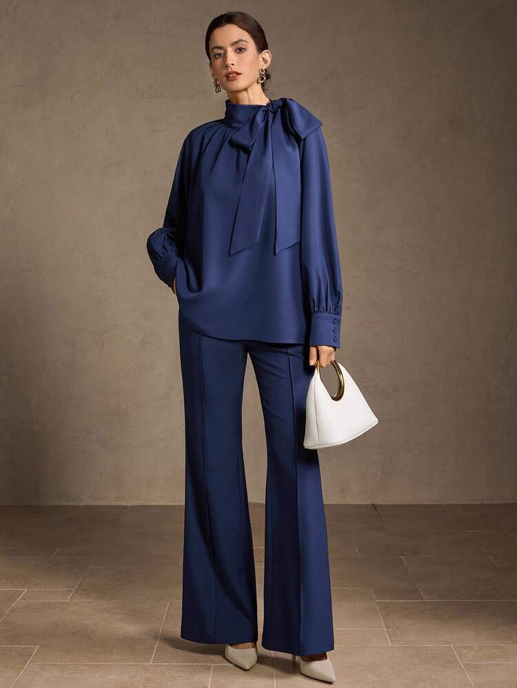 BOW DETAIL RUCHED TOP