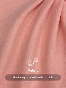 Elenzga 女式休闲卡其色褶皱面料吊带串珠设计腰部纽扣系带长款连体裤，春夏 - 藕粉色 - 查看 4