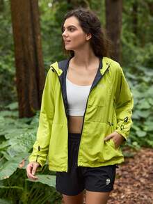 In My Nature 女式抽绳连帽户外软壳夹克 女式户外连帽拉链夹克 休闲夹克 前拉链连帽户外夹克 户外风衣夹克 户外休闲夹克，颜色：荧光黄，亮黄色夹克，户外徒步夹克，女式休闲夹克，女式跑步夹克，女式徒步防晒夹克，运动夹克，秋季外套，保暖夹克，户外徒步夹克，透气夹克，多功能夹克，户外徒步夹克 带口袋外套，厚夹克 保暖，软壳夹克 保暖厚款保暖夹克 荧光黄夹克 - 黃色 - 查看 2