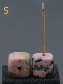 SHEIN 1 件，天然石香座，方形香棒座天然石工艺饰品，迷你香棒底座支架燃烧器饰品房间装饰卧室配件家居用品配件万圣节、幽灵、秋季、节日、节日圣诞节、冬季、节日、节日