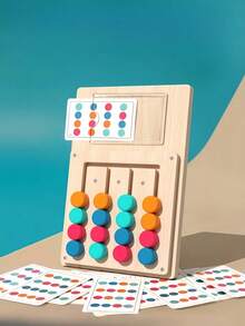 12 Double Sided Cards 124 Question Types Wooden Color Matching Puzzle Set Montessori Toy Brain Teaser Psychological Challenge Game Learning Tool Suitable For Teens 13 Years Up Family Game Night STEM Activity