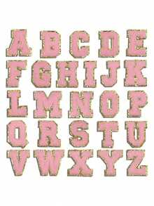 1pc, Pink A-Z 26 Patches With Letters, Ironing On Letters Patch, Clothing Jacket Bag Ornaments Accessories, Alphabet Badges Stickers - Pink - View 36