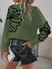 EMERY ROSE 女士休闲宽松长袖套头衫 - 彩色 - 查看 6