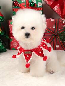 PETSIN 1 pièce Bavoir pour animal de compagnie, décoration de Noël universelle pour chats et chiens, serviette à bavouiller en tricot pour l'automne et l'hiver - Multicolore - Voir 6