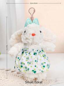 1PC Floppy Ear Plush Rabbit Keychain Adorable Cartoon Bunny Bag Charm Car Accessories Soft Stuffed Animal Pendant Gift For Women Friends Office Home Decor Kawaii Cute Animal - Multicolor - View 12