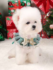 PETSIN 1 件宠物围兜，可爱猫狗通用圣诞蕾丝围巾配件 - 彩色 - 查看 3