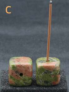 SHEIN 1 件，天然石香座，方形香棒座天然石工艺饰品，迷你香棒底座支架燃烧器饰品房间装饰卧室配件家居用品配件万圣节、幽灵、秋季、节日、节日圣诞节、冬季、节日、节日