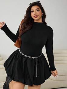 Solflare 2025 Autumn/Winter New Plus Size Tight Jumpsuit For Casual Outdoor Wear - Black - View 3
