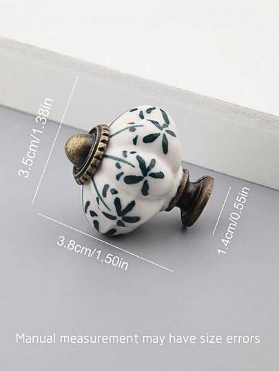 Zazumi 1 件叶子图案南瓜设计抽屉把手陶瓷青花瓷南瓜手柄古典门把手，Rama Comfort Home，客厅用品，卧室用品，高端酒店用品，民宿装饰，乔迁礼物