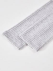 Sparklyn Teen Girl Gray Ribbed Knit Long Sleeve Cardigan Jumpsuit Fall Winter - Grey - View 7