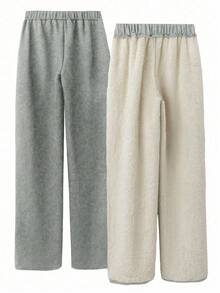 Franclia Quần ống đứng cạp chun dày dặn thời trang thu đông - Xám - Xem 2