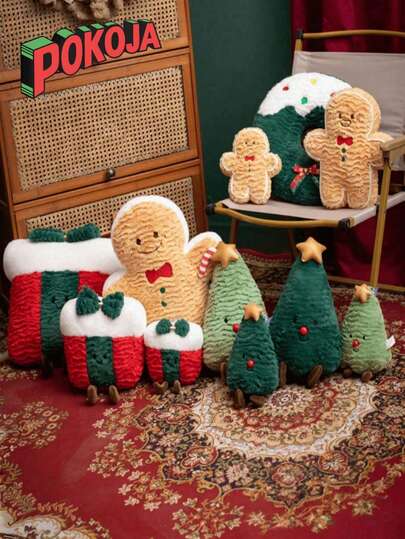 1 Stück dekorativer Lebkuchenmann Ornament mit braunem und weißem Zuckerguss-Muster, Weihnachts-Feiertags-Heimdekoration, Winterzeit, Festliche Party Geschenkidee, Strumpfhalter, Vintage-Stil, handgefertigt, saisonale Dekoration, süßes Design, Wandbehang, Baumschmuck, festliche Accessoires