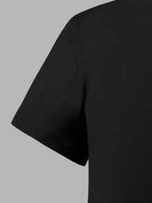 SHEIN Set 2 buc. tricou și pantaloni cu mânecă scurtă și imprimeu Ghost Element pentru copii mici, potrivit pentru toate anotimpurile