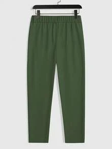 Manfinity Mode Men's Simple Solid Color Casual Business Commute Versatile Suit Pants