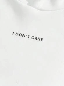 EASEVO 男士加大休闲连帽长袖运动衫，秋冬 - 白色 - 查看 6